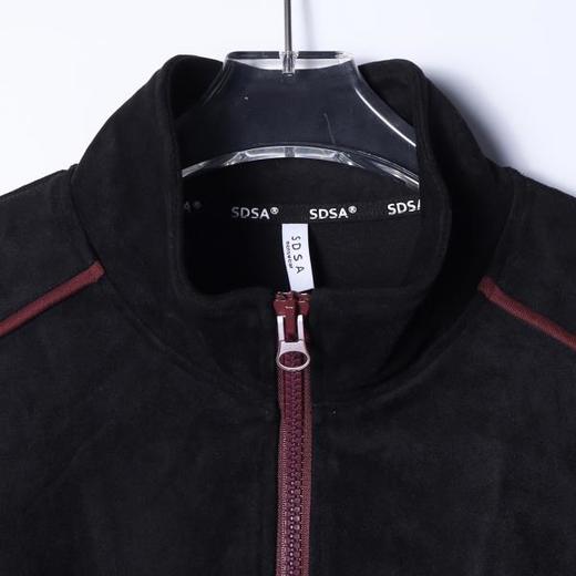 WT230SDSA男士秋冬新款痞帅男装美式绒面撞色拉条立领拉链卫衣百搭时尚 商品图1