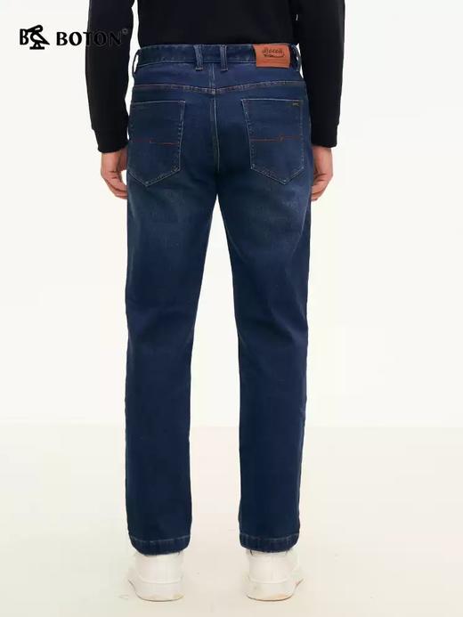 [火山岩]波顿男士秋冬 牛仔裤 磨毛底弹力 合身直筒保暖长裤ME925324 商品图3