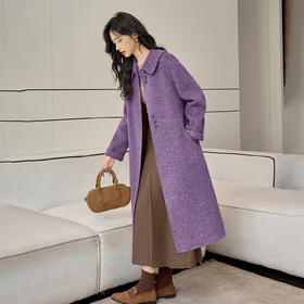 TC 914515韩版娃娃领羊毛呢子大衣外套时尚宽松大码