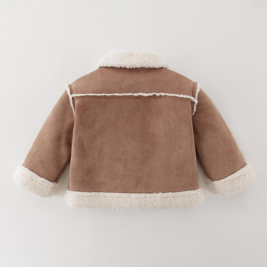 马克珍妮男童复古毛绒领麂皮绒外套2025年冬装新款551778 商品图1