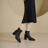 Westory2025年冬季方头粗跟羊皮简约百搭短靴S25DS85911 商品缩略图2