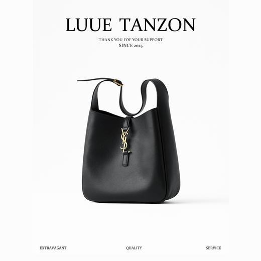 GZ241预售中-圣罗兰 YSL LE5A7金色logo钩扣开合 柔软粒面牛皮 Hobo流浪包手提单肩包 小号 商品图0