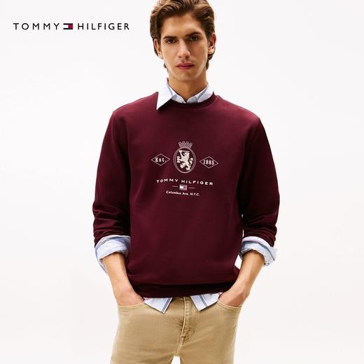 TOMMY 卫衣男  MW40048-XIH 酒红色. 商品图0