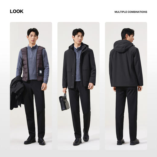 【可脱卸兔毛内胆】柒牌尼克服男25冬季新款加厚休闲商务上衣外套129J70150 商品图2