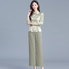 QYM 725031-Y两件套妈妈装印花复古国风上衣+直筒阔腿裤 商品缩略图1