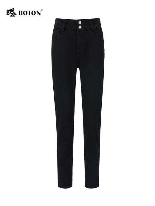 [暖羊绒]波顿女士秋冬牛仔长裤暖弹藏肉薄绒直筒修身款LE312323 商品图4