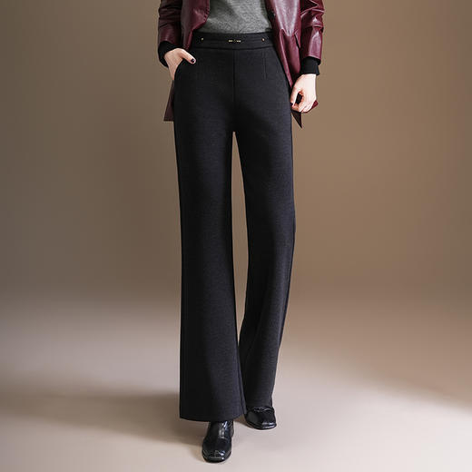 「自」全新升级【铂金会员165/天猫219/差价54】(53042)洛诗琳百搭软糯垂感微喇裤2025秋冬新款气质高腰显瘦直筒裤 商品图1