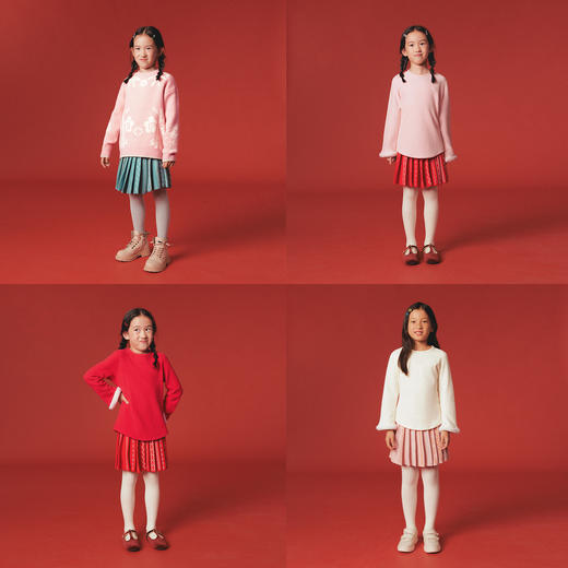 【粉丝专属】allblu幼岚儿童半身裙女童百褶裙秋冬季新款生日公主裙时尚洋气 商品图2