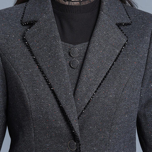 QYM 725002-Y时髦换新两件套连衣裙+西装外套装裙 商品图3