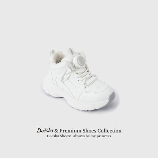 笛莎Deesha 女童童鞋2025冬季新款加绒高帮运动鞋 商品图1