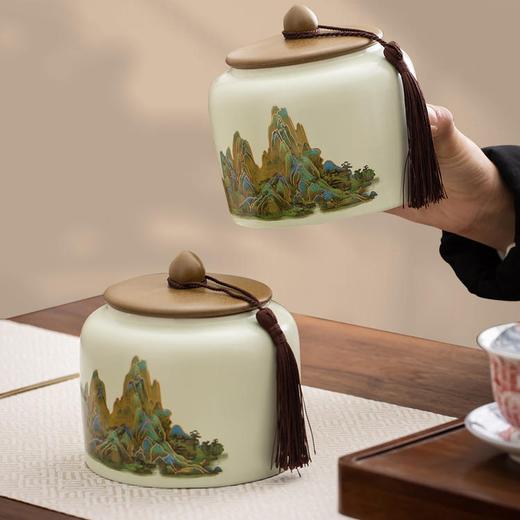 高山流水双罐大红袍茶礼盒  高端描金瓷罐 配搭茶汤醇厚甘爽源于高山茶园种植 送人送长辈送老师 闽北乌龙茶礼盒 商品图2