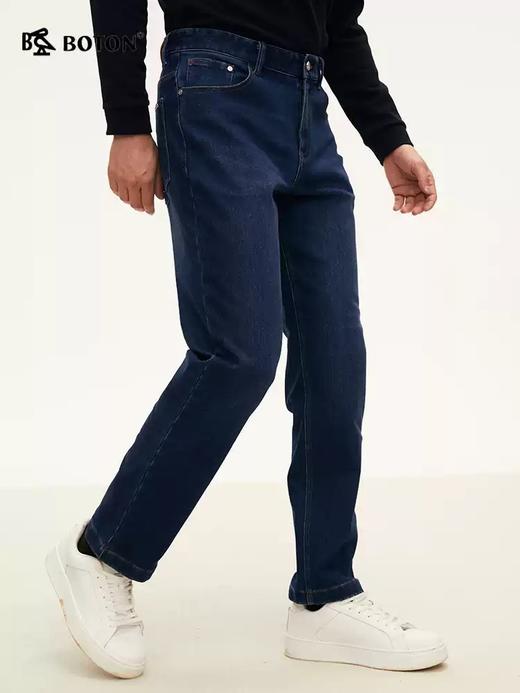 [火山岩]波顿男士秋冬 牛仔裤 磨毛底弹力 合身直筒保暖长裤ME925324 商品图2