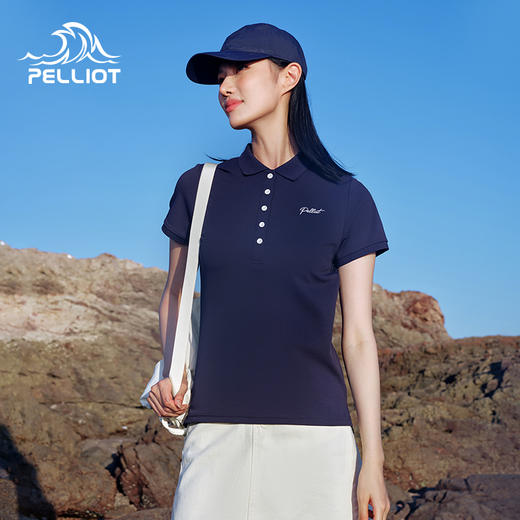 【经典款】伯希和速干T恤女户外抗菌运动短袖吸汗透气休闲Polo衫 商品图0