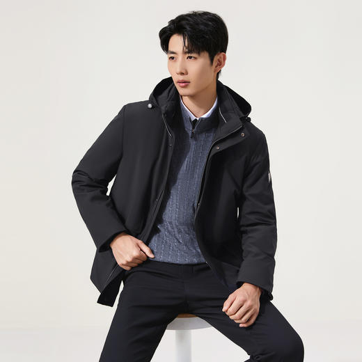 【可脱卸兔毛内胆】柒牌尼克服男25冬季新款加厚休闲商务上衣外套129J70150 商品图1