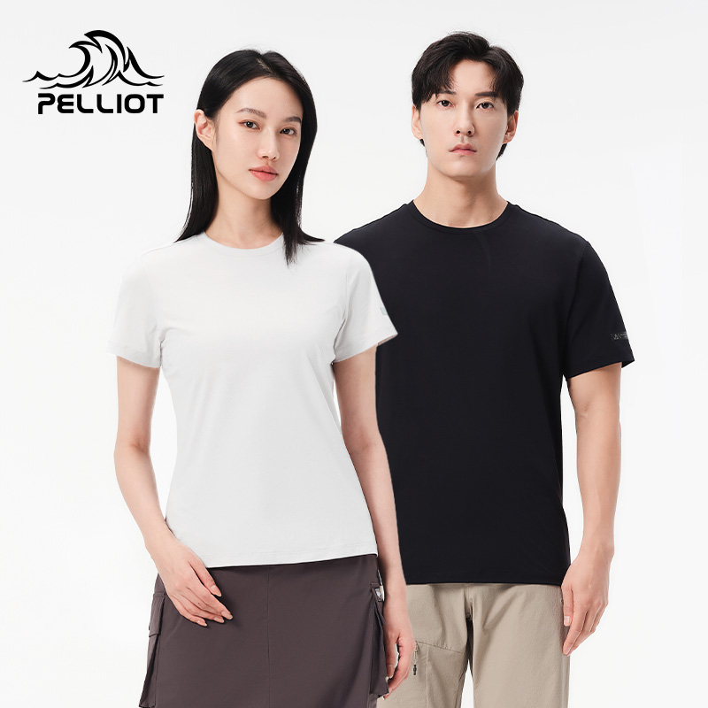 伯希和户外速干T恤女圆领短袖抗菌跑步健身排汗登山徒步速干衣男