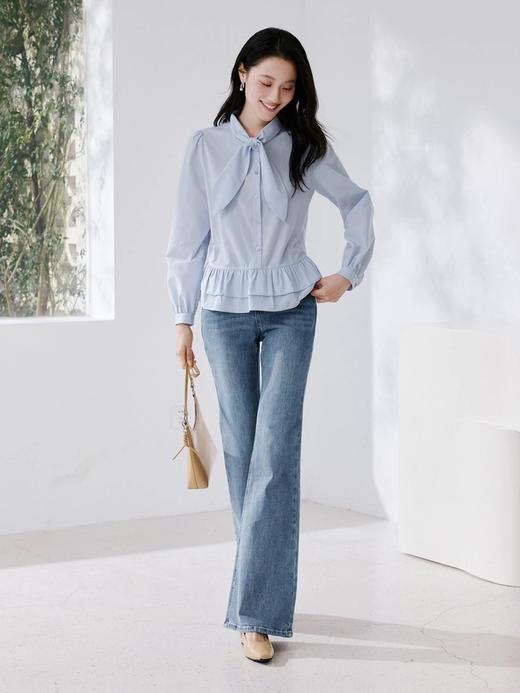 香y同款学院风藏青马甲+荷叶边衬衫两件套 商品图8