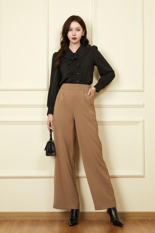 Le Malene 黑色气质优雅花边领衬衣 18731 商品图3