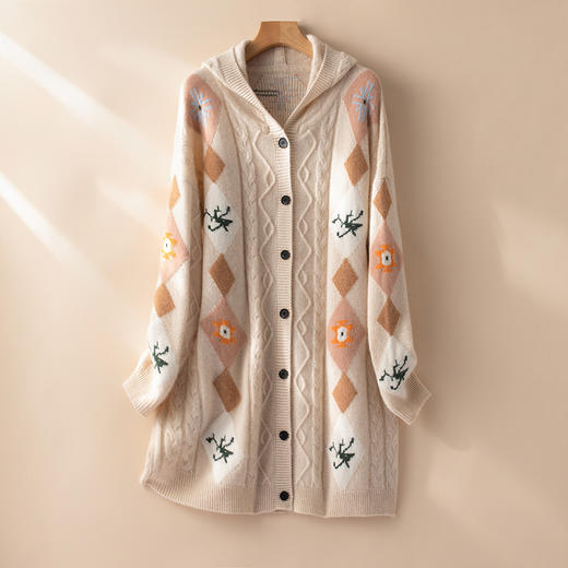 S·Y·C【雪舞风歌】欧洲站重工艺小个子100纯山羊绒大衣CYR240140 商品图5