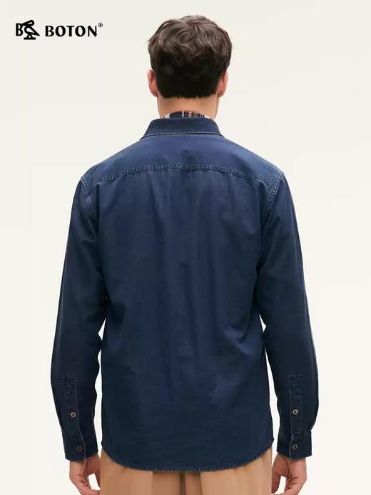 波顿男士 牛仔衬衫 利落百搭 宽松全棉耐穿长袖MS070324 商品图3