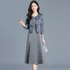 QYM  725051-Y时尚两件套连衣裙无袖打底裙国风印花短款外套+中长裙套装 商品缩略图0