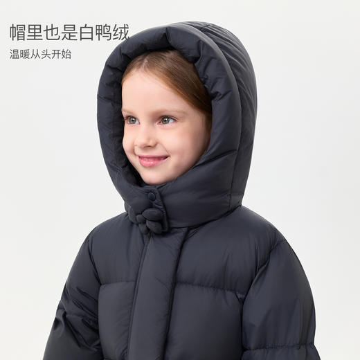 【无氟防泼水】马克珍妮女童立体花朵花苞连帽羽绒服2025年冬装新款551713 商品图3