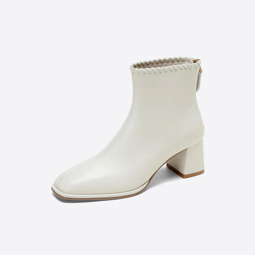 Westory2025年冬季方头粗跟羊皮简约百搭短靴S25DS85911 商品图9