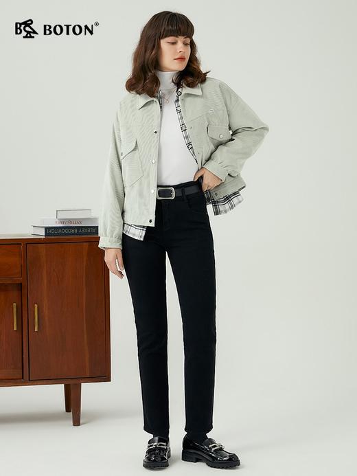 波顿女士春秋冬 外套 灯芯绒奶油绿 宽松落肩百搭款LJ903323 商品图1