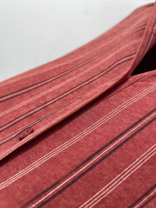 【秋新品】古泥7771红色条纹秋季侧开叉单件衬衫-喜出 商品图2