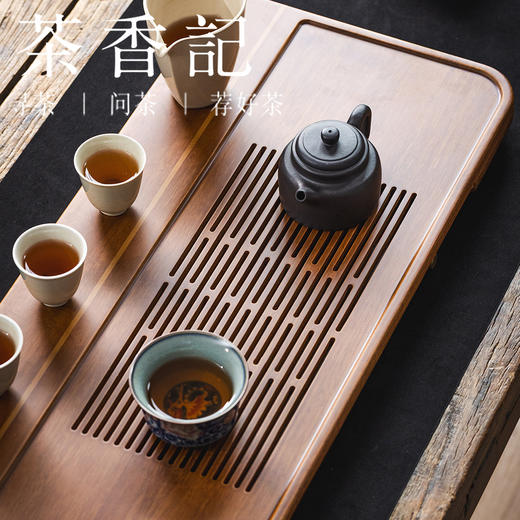 茶香记重竹蓄水-宽宏茶盘大号抽屉式蓄水家用复古茶海茶室茶具 商品图3