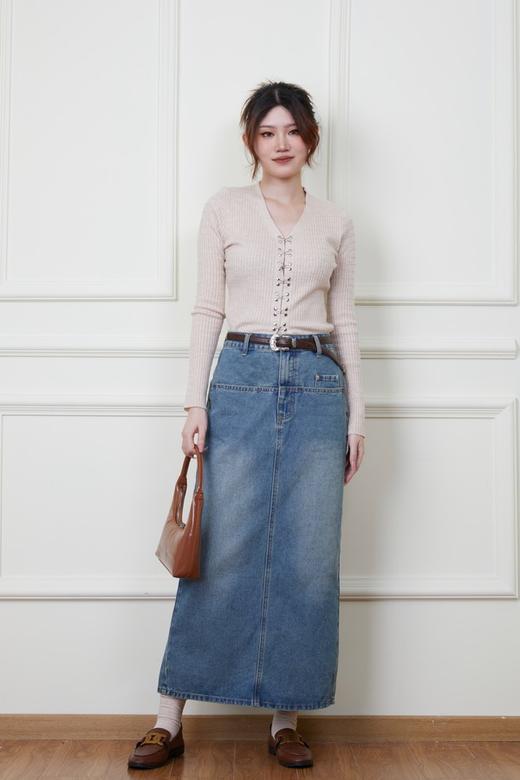 LNNNS 燕麦色勾扣针织修身上衣 18854 商品图4