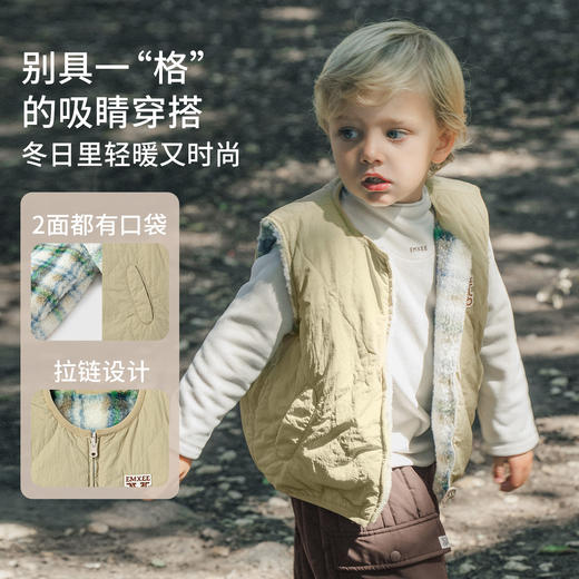 【宝宝服饰】嫚熙童装儿童棉马甲秋冬保暖内搭双面穿宝宝2025新款夹棉外穿背心 商品图4