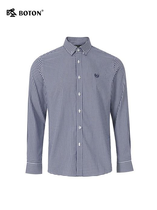 波顿男士春秋冬 衬衫 磨毛格纹修身 柔适英伦风休闲长袖款MS710323 商品图5