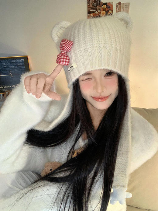 蝴蝶结小耳针织帽-纪念日百货门店同款165200060 商品图4