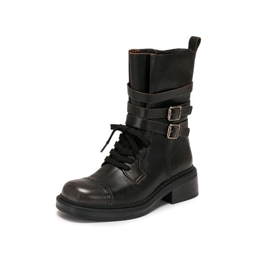 【云粉节】【思加图】BF楼思加图2025新款玫瑰鼓手英伦风马丁靴中靴厚底时装靴女靴EIH02, 吊牌价2490，活动价1858 商品图0