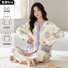 秋季带胸垫睡衣女和服无领长袖长裤家居服套装前扣免穿文胸春秋款 商品缩略图8