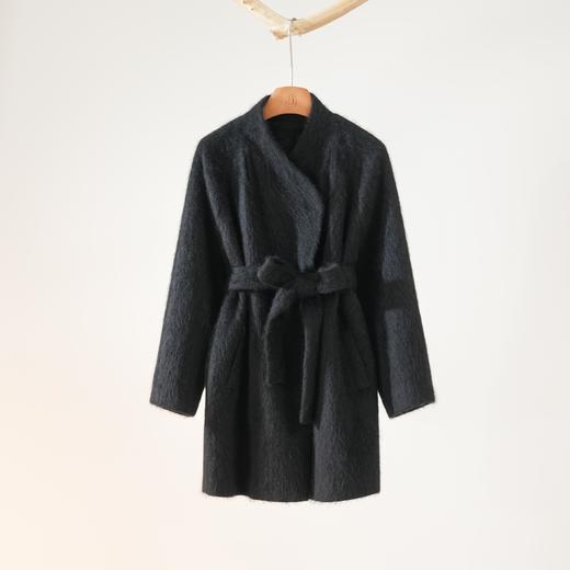 西子/【雪域精灵】牦牛绒高级大气交领短款黑色大衣/DYTJ469 商品图0