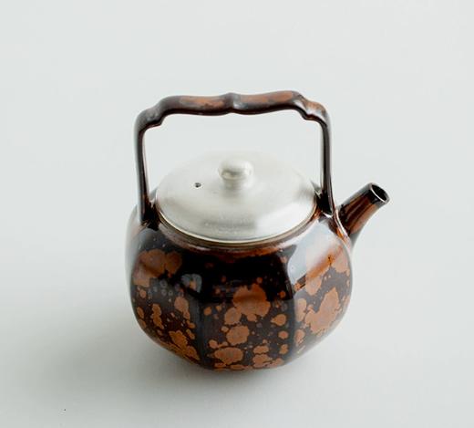 米马杂货 窑变八方提梁壶 陶瓷茶壶 古法工艺 约130ml 商品图0