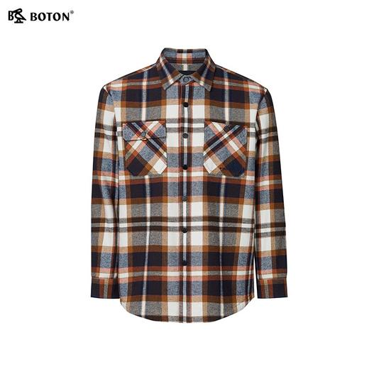 波顿男士秋冬 衬衫 磨毛加绒格纹 宽松外套型长袖款MSJ050324 商品图4