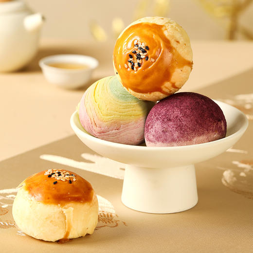 【鎏金纳福礼盒】悠享时杭州特产糕点心礼盒伴手礼下午茶休闲零食礼包年货过年喜饼送礼物843g 商品图6