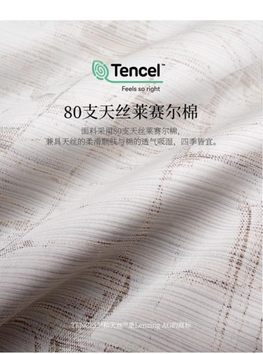 惠谊新中式莱赛尔纤维滑爽天棉提花四件套 秋水长天 商品图3