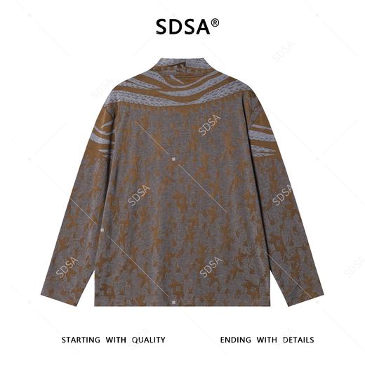 T4812SDSA秋冬新款痞帅男装休闲撞色暗纹提花半高领长袖T恤时尚简约 商品图5