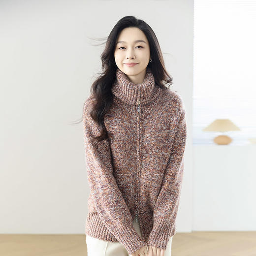 火桐hooton 高货系列 落日熔金 山羊绒拉链开衫24A672 商品图5