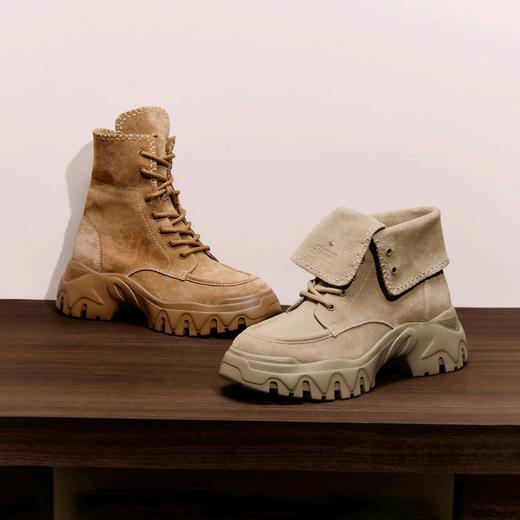 【云粉节】【思加图】BF楼思加图2025新款棕色工装靴运动靴中筒靴厚底增高女户外靴EIX01, 吊牌价1890，活动价1398 商品图1