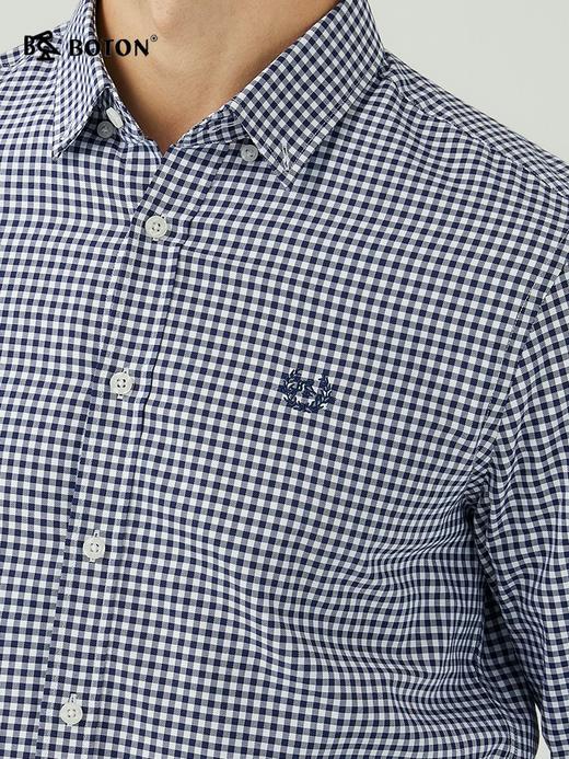 波顿男士春秋冬 衬衫 磨毛格纹修身 柔适英伦风休闲长袖款MS710323 商品图4