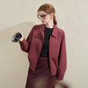 西遇翻领梭织夹克女新款枣红色美式复古落肩防风外套D3342228 商品缩略图3