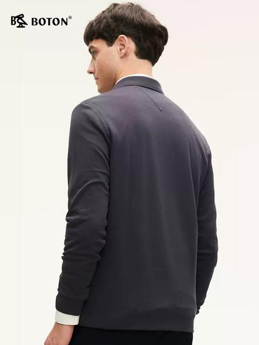 [羊绒桑蚕丝]波顿男士春秋冬 POLO 衫 合身长袖 柔适美式休闲款MT022324 商品图4