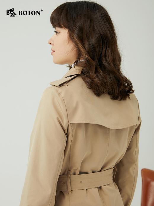 波顿女士秋冬季美式休闲经典英伦风中长款系带风衣LJ906323 商品图3