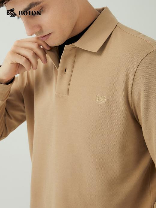 【暖焱绒】波顿男士 多季 POLO 翻领保暖 合身休闲长袖款polo衫MT977323 商品图2