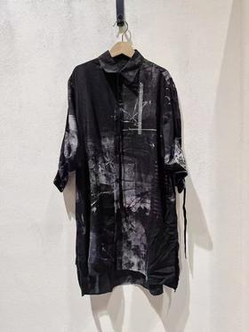 特价 中性款印花短袖衬衫