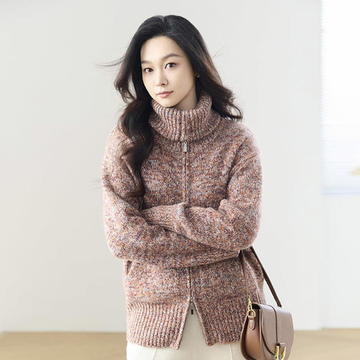 火桐hooton 高货系列 落日熔金 山羊绒拉链开衫24A672 商品图6